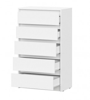 АЙДЕН КМ06-700 Комод 5 ящиков (белый) в Тобольске - tobolsk.ok-mebel.com | фото 2