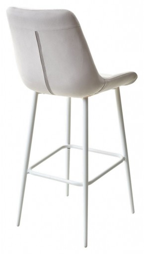 Барный стул ХОФМАН, цвет H-09 Светло-серый, велюр / белый каркас М-City в Тобольске - tobolsk.ok-mebel.com | фото 4