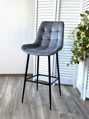 Барный стул ХОФМАН, цвет H-14 Серый, велюр / черный каркас М-City в Тобольске - tobolsk.ok-mebel.com | фото 3