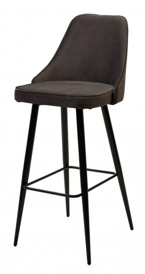 Барный стул NEPAL-BAR ГРАФИТ #14, велюр/ черный каркас (H=78cm) М-City в Тобольске - tobolsk.ok-mebel.com | фото