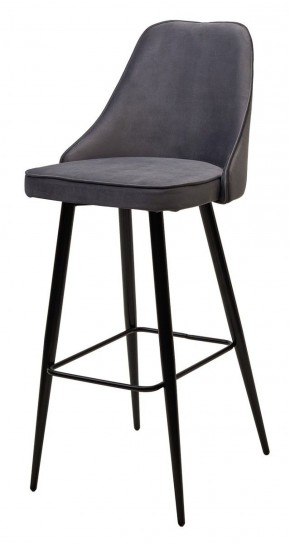 Барный стул NEPAL-BAR СЕРЫЙ #27, велюр/ черный каркас (H=78cm) М-City в Тобольске - tobolsk.ok-mebel.com | фото