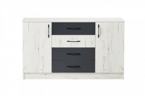 БЕАТРИС Комод К1400 (дуб крафт белый/антрацит) в Тобольске - tobolsk.ok-mebel.com | фото