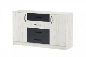 БЕАТРИС Комод К1400 (дуб крафт белый/антрацит) в Тобольске - tobolsk.ok-mebel.com | фото 2