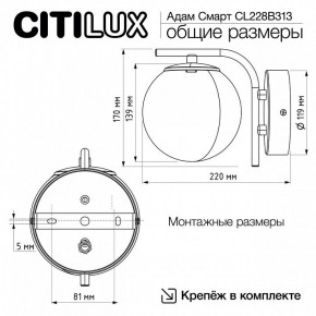 Бра Citilux Адам Смарт CL228B313 в Тобольске - tobolsk.ok-mebel.com | фото 8