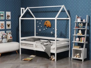 Детская кровать-домик из массива березы Соня-6 (800*1600) Белый/Лак в Тобольске - tobolsk.ok-mebel.com | фото