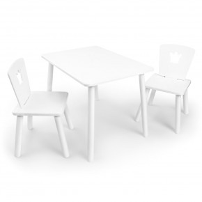 Детский комплект стол и два стула «Корона» Rolti Baby (белый/белый, массив березы/мдф) в Тобольске - tobolsk.ok-mebel.com | фото