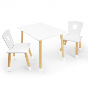 Детский комплект стол и два стула «Корона» Rolti Baby (белый/береза, массив березы/мдф) в Тобольске - tobolsk.ok-mebel.com | фото