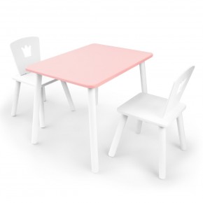 Детский комплект стол и два стула «Корона» Rolti Baby (розовый/белый, массив березы/мдф) в Тобольске - tobolsk.ok-mebel.com | фото