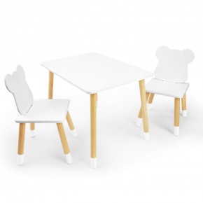 Детский комплект стол и два стула «Мишка» Rolti Baby (белый/береза, массив березы/мдф) в Тобольске - tobolsk.ok-mebel.com | фото
