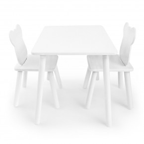 Детский комплект стол и два стула Мишка Rolti Baby с накладкой Алфавит (белая столешница/белое сиденье/белые ножки) в Тобольске - tobolsk.ok-mebel.com | фото 2