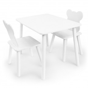 Детский комплект стол и два стула Мишка Rolti Baby с накладкой Алфавит (белая столешница/белое сиденье/белые ножки) в Тобольске - tobolsk.ok-mebel.com | фото 3