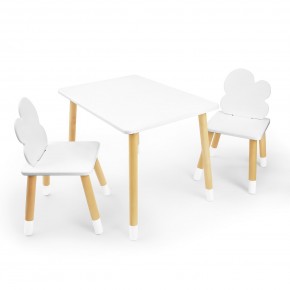Детский комплект стол и два стула «Облачко» Rolti Baby (белый/береза, массив березы/мдф) в Тобольске - tobolsk.ok-mebel.com | фото