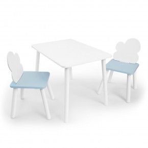 Детский комплект стол и два стула «Облачко» Rolti Baby (белый/голубой, массив березы/мдф) в Тобольске - tobolsk.ok-mebel.com | фото