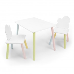 Детский комплект стол и два стула «Облачко» Rolti Baby (белый/цветной, массив березы/мдф) в Тобольске - tobolsk.ok-mebel.com | фото