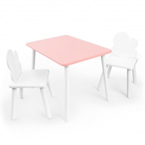 Детский комплект стол и два стула «Облачко» Rolti Baby (розовый/белый, массив березы/мдф) в Тобольске - tobolsk.ok-mebel.com | фото