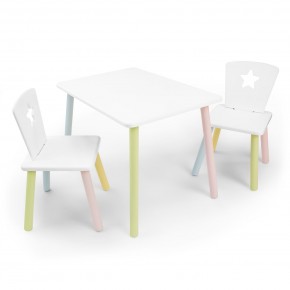 Детский комплект стол и два стула «Звезда» Rolti Baby (белый/цветной, массив березы/мдф) в Тобольске - tobolsk.ok-mebel.com | фото