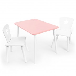 Детский комплект стол и два стула «Звезда» Rolti Baby (розовый/белый, массив березы/мдф) в Тобольске - tobolsk.ok-mebel.com | фото