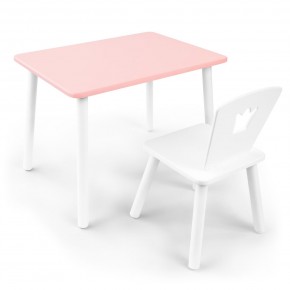 Детский комплект стол и стул «Корона» Rolti Baby (розовый/белый, массив березы/мдф) в Тобольске - tobolsk.ok-mebel.com | фото