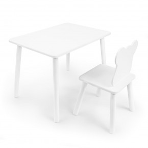 Детский комплект стол и стул «Мишка» Rolti Baby (белый/белый, массив березы/мдф) в Тобольске - tobolsk.ok-mebel.com | фото