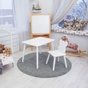 Детский комплект стол и стул «Мишка» Rolti Baby (белый/белый, массив березы/мдф) в Тобольске - tobolsk.ok-mebel.com | фото 2
