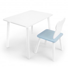 Детский комплект стол и стул «Мишка» Rolti Baby (белый/голубой, массив березы/мдф) в Тобольске - tobolsk.ok-mebel.com | фото