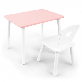 Детский комплект стол и стул «Звезда» Rolti Baby (розовый/белый, массив березы/мдф) в Тобольске - tobolsk.ok-mebel.com | фото