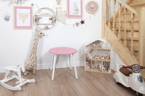 Детский стол круглый Rolti Baby (розовый/белый, массив березы/мдф) в Тобольске - tobolsk.ok-mebel.com | фото