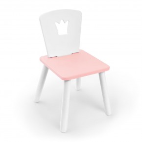 Детский стул Rolti Baby «Корона» (белый/розовый/белый, массив березы/мдф) в Тобольске - tobolsk.ok-mebel.com | фото 1