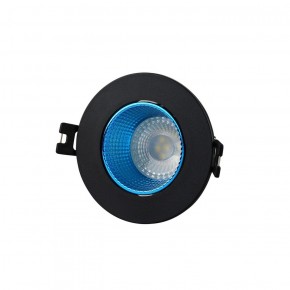 DK3061-BK+СY Встраиваемый светильник, IP 20, 10 Вт, GU5.3, LED, черный/голубой, пластик в Тобольске - tobolsk.ok-mebel.com | фото 1