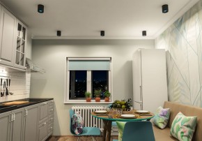 DK3090-BK+CY Светильник накладной IP 20, 10 Вт, GU5.3, LED, черный/голубой, пластик в Тобольске - tobolsk.ok-mebel.com | фото 2