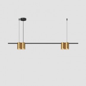 DK4061-BK+SG Подвесной светильник ORBIT, IP20, 4xGU10 LED до 15 Вт, черный + сатинированное золото, алюминий в Тобольске - tobolsk.ok-mebel.com | фото