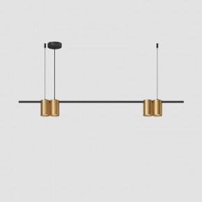 DK4061-BK+SG Подвесной светильник ORBIT, IP20, 4xGU10 LED до 15 Вт, черный + сатинированное золото, алюминий в Тобольске - tobolsk.ok-mebel.com | фото 2