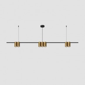 DK4063-BK+SG Подвесной светильник ORBIT, IP20, 7xGU10 LED до 15 Вт, черный + сатинированное золото, алюминий в Тобольске - tobolsk.ok-mebel.com | фото 2