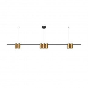 DK4063-BK+SG Подвесной светильник ORBIT, IP20, 7xGU10 LED до 15 Вт, черный + сатинированное золото, алюминий в Тобольске - tobolsk.ok-mebel.com | фото 3