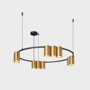 DK4065-BK+SG Подвесной светильник ORBIT , IP20, 10xGU10 LED до 15 Вт, черный + сатинированное золото, алюминий в Тобольске - tobolsk.ok-mebel.com | фото