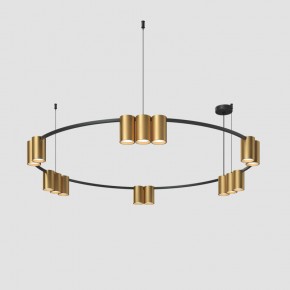 DK4067-BK+SG Подвесной светильник ORBIT, IP20, 15xGU10 LED, до 15 Вт, черный + сатинированное золото, алюминий в Тобольске - tobolsk.ok-mebel.com | фото