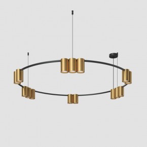 DK4067-BK+SG Подвесной светильник ORBIT, IP20, 15xGU10 LED, до 15 Вт, черный + сатинированное золото, алюминий в Тобольске - tobolsk.ok-mebel.com | фото 2