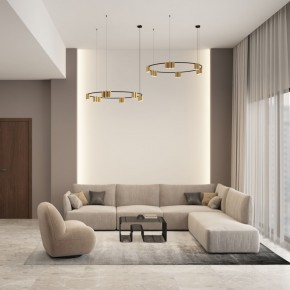 DK4067-BK+SG Подвесной светильник ORBIT, IP20, 15xGU10 LED, до 15 Вт, черный + сатинированное золото, алюминий в Тобольске - tobolsk.ok-mebel.com | фото 4
