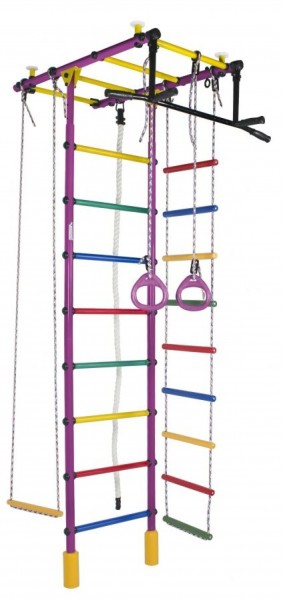 ДСК Атлант цв.фиолетовый радуга: турник, кольца, канат, трапеция, веревочная лестница в Тобольске - tobolsk.ok-mebel.com | фото