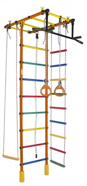 ДСК Атлант оранжевый радуга: турник, кольца, канат, трапеция, веревочная лестница в Тобольске - tobolsk.ok-mebel.com | фото