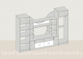 Гостиная Аллегро с 2 шкафами вариант-5 (венге/дуб белфорт) в Тобольске - tobolsk.ok-mebel.com | фото 2