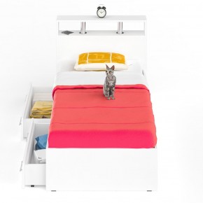 Камелия Кровать с ящиками 0900, цвет белый, ШхГхВ 93,5х217х78,2 см., сп.м. 900х2000 мм., без матраса, основание есть в Тобольске - tobolsk.ok-mebel.com | фото 4