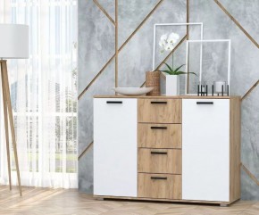 Комод №10 ЛДСП (Дуб Крафт Золотой/Белый) в Тобольске - tobolsk.ok-mebel.com | фото