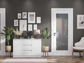 Комод 2-ств. с 3 ящиками "Бьянко" (Белый лофт) в Тобольске - tobolsk.ok-mebel.com | фото 2
