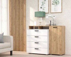 Комод №8 (Дуб Крафт Золотой/Белый) в Тобольске - tobolsk.ok-mebel.com | фото