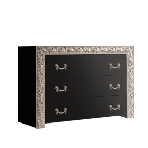 Комод Тиффани Premium черная/серебро (ТФКМ-1(П) в Тобольске - tobolsk.ok-mebel.com | фото