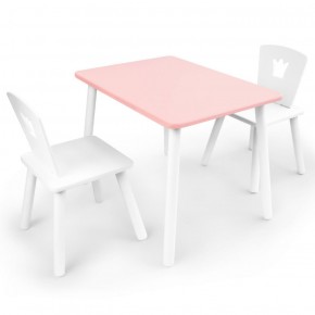 Комплект детской мебели стол и два стула Корона  (Розовый/Белый/Белый) в Тобольске - tobolsk.ok-mebel.com | фото