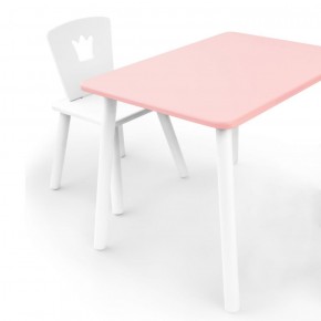 Комплект детской мебели стол и стул Корона (Розовый/Белый/Белый) в Тобольске - tobolsk.ok-mebel.com | фото 1