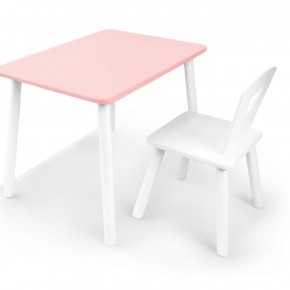 Комплект детской мебели стол и стул Корона (Розовый/Белый/Белый) в Тобольске - tobolsk.ok-mebel.com | фото 2