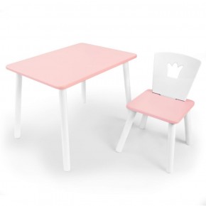 Комплект детской мебели стол и стул Корона (Розовый/Розовый/Белый) в Тобольске - tobolsk.ok-mebel.com | фото